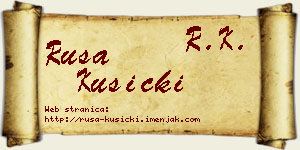 Rusa Kusicki vizit kartica